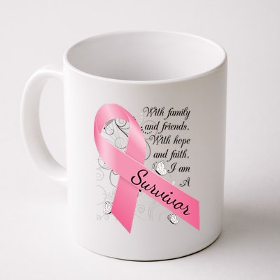 Breast Cancer Survivor Family Friends Hope Faith Coffee Mug