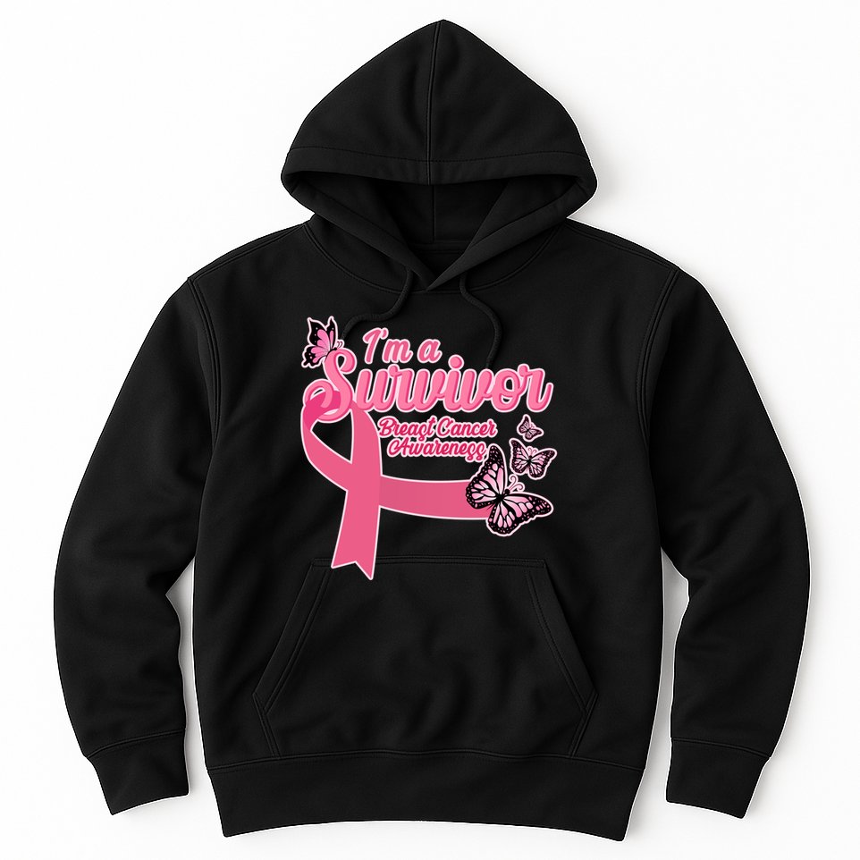 Breast Cancer Survivor Fighter Warrior Butterflies Hoodie