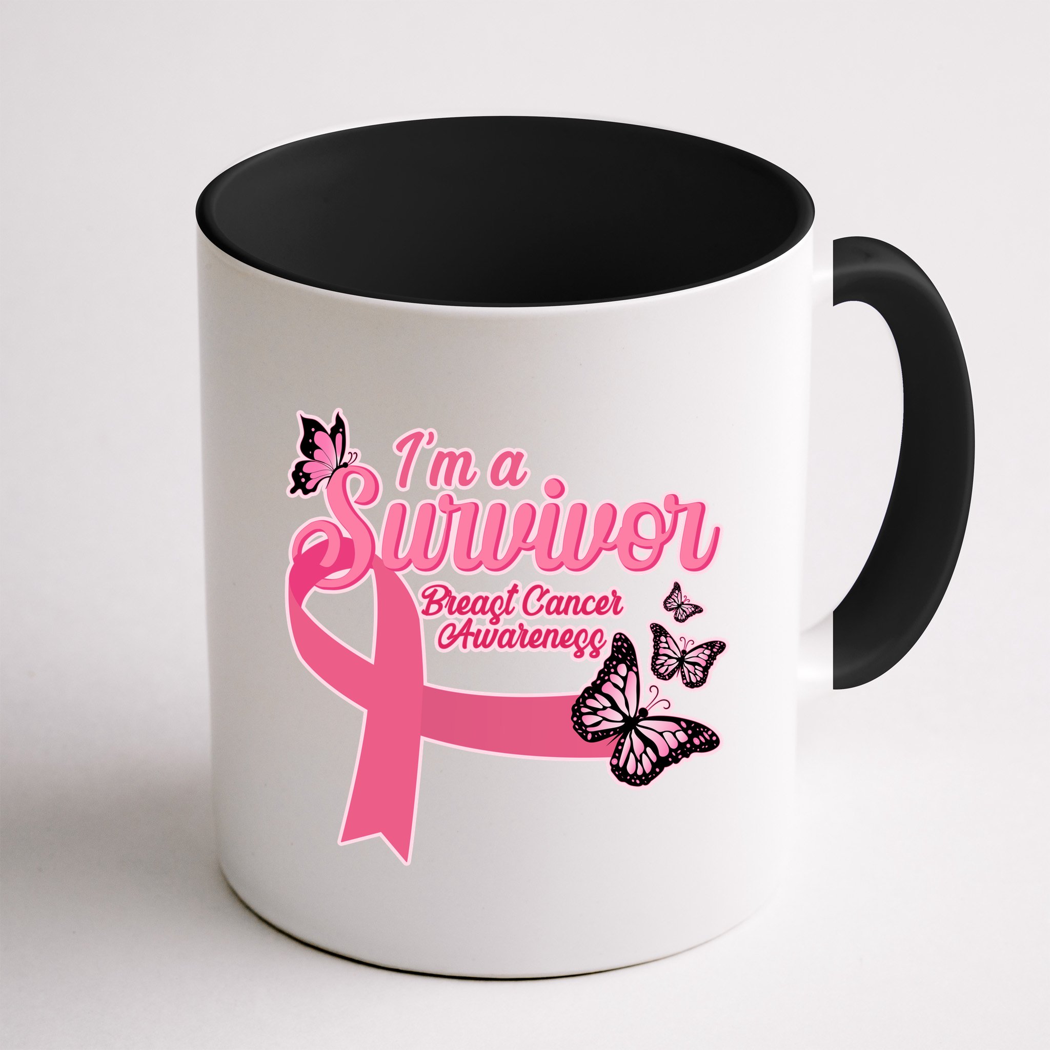 Breast Cancer Survivor Fighter Warrior Butterflies Mug