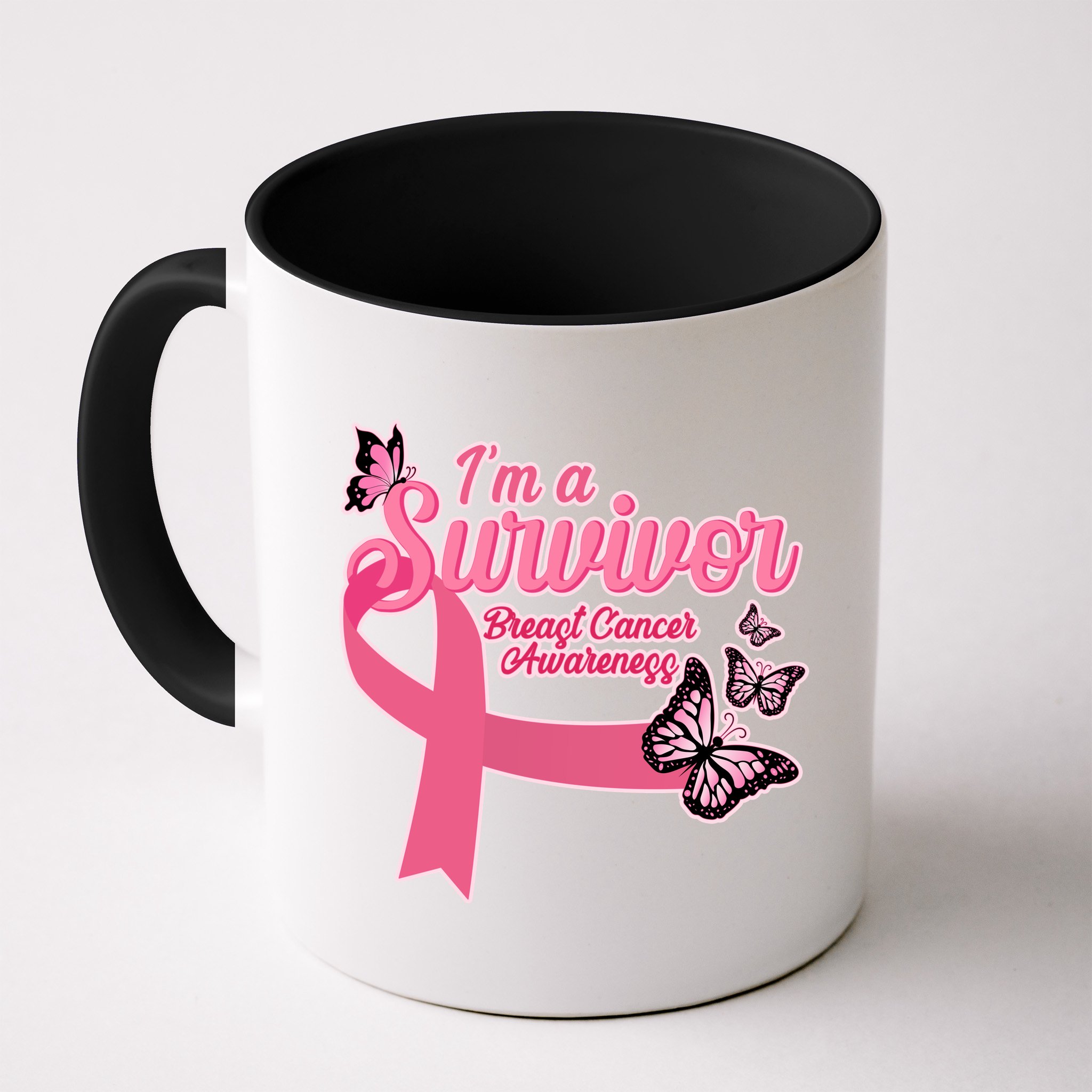 Breast Cancer Survivor Fighter Warrior Butterflies Mug