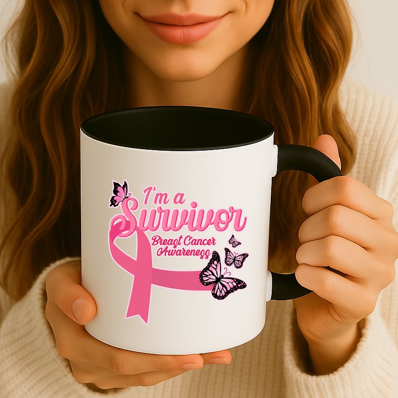 Breast Cancer Survivor Fighter Warrior Butterflies Mug