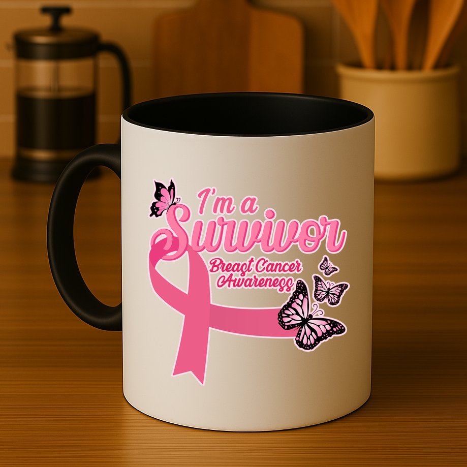 Breast Cancer Survivor Fighter Warrior Butterflies Mug