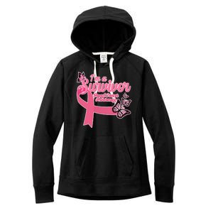 Breast Cancer Survivor Fighter Warrior Butterflies Women's Fleece Hoodie