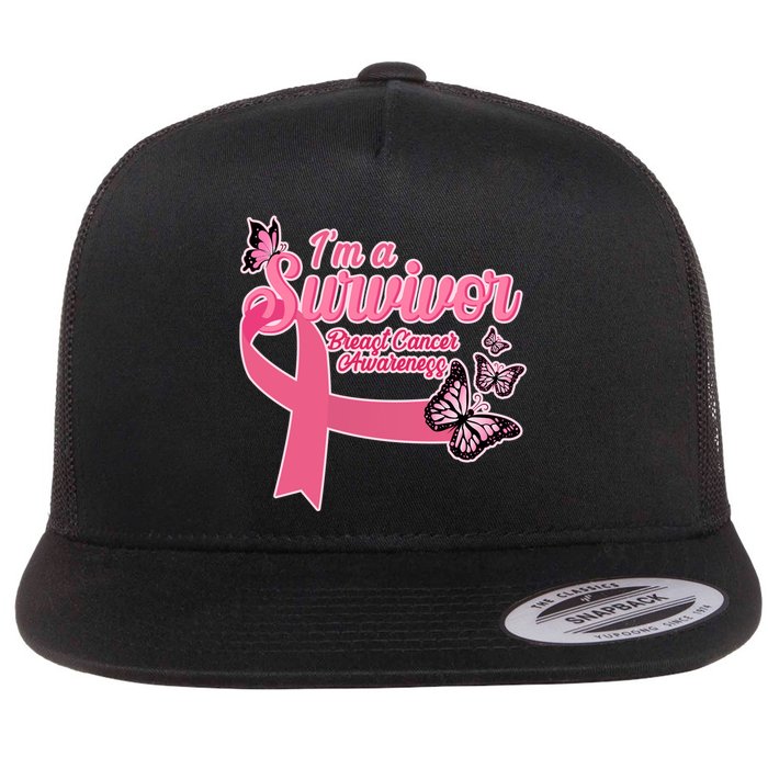 Breast Cancer Survivor Fighter Warrior Butterflies Flatbill Hat