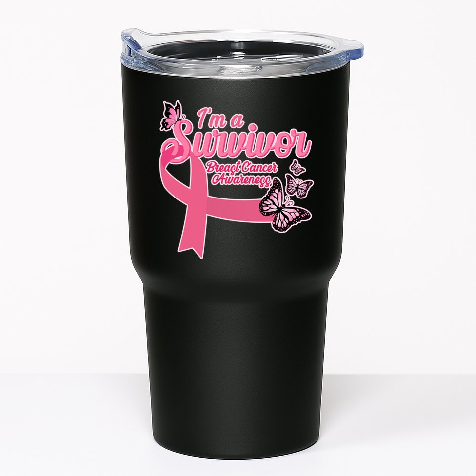 Breast Cancer Survivor Fighter Warrior Butterflies Tumbler