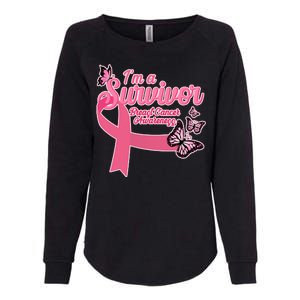 Breast Cancer Survivor Fighter Warrior Butterflies Womens California Wash Sweatshirt