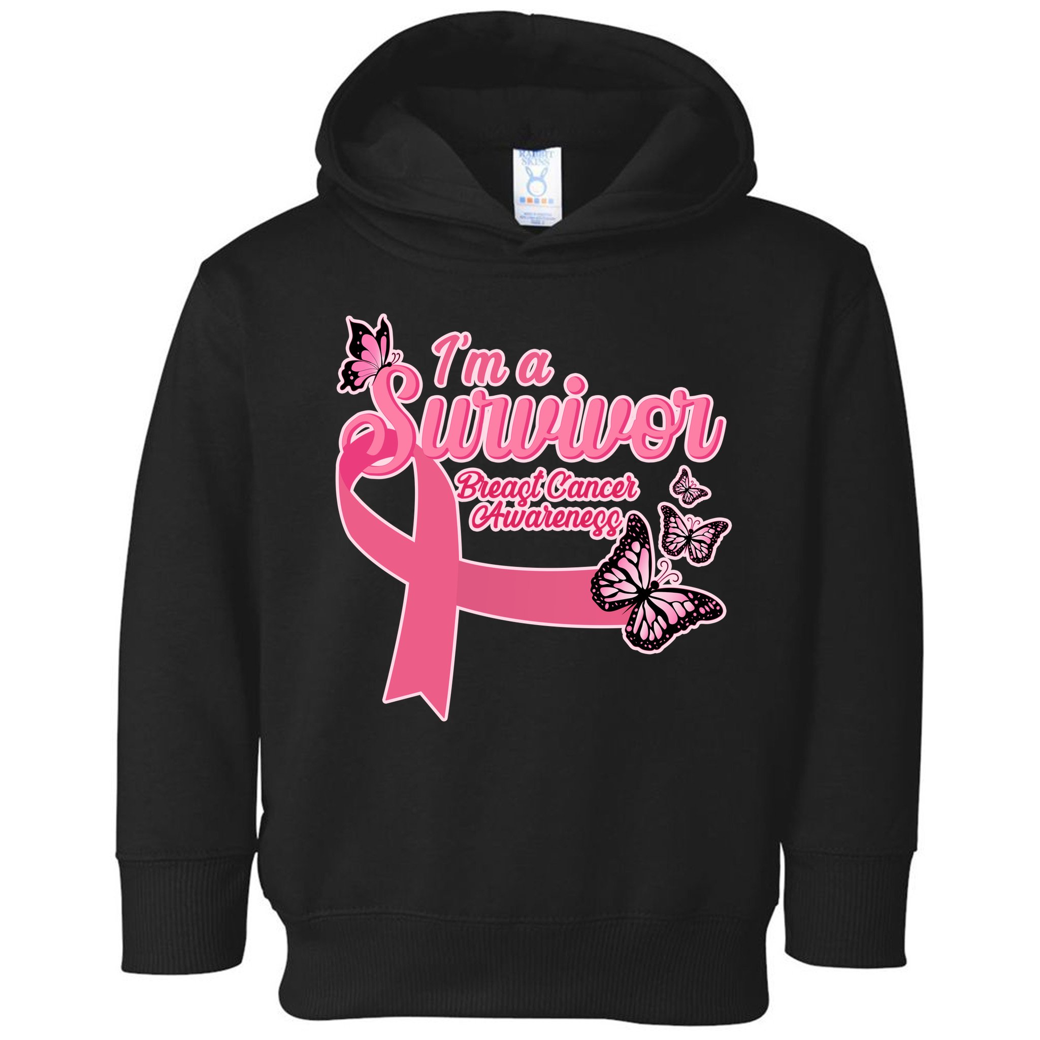 Breast Cancer Survivor Fighter Warrior Butterflies Toddler Hoodie