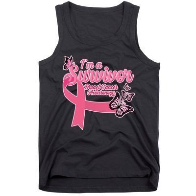 Breast Cancer Survivor Fighter Warrior Butterflies Tank Top