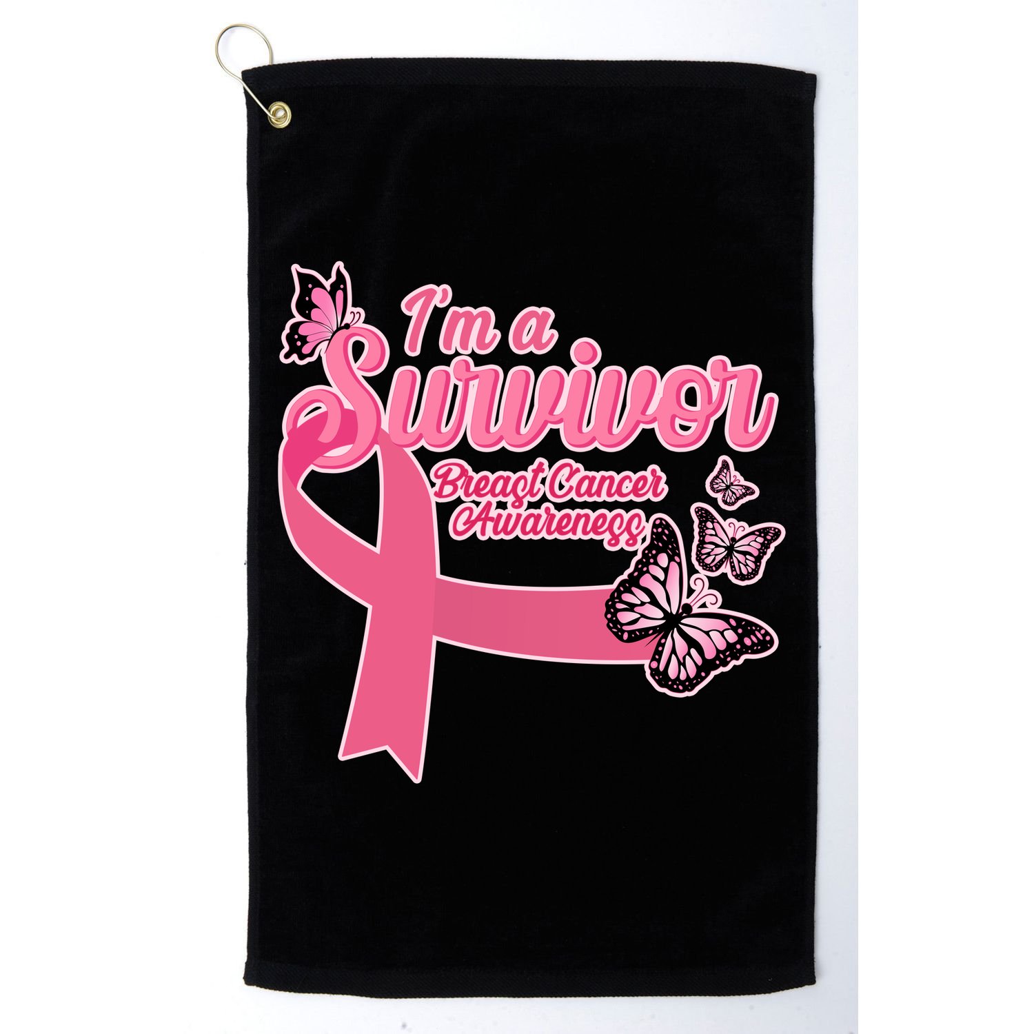 Breast Cancer Survivor Fighter Warrior Butterflies Golf Towel