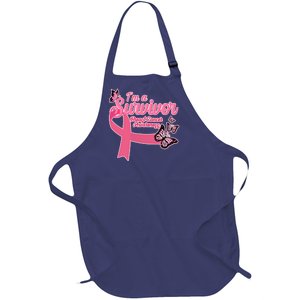 Breast Cancer Survivor Fighter Warrior Butterflies Full-Length Apron With Pockets