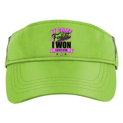 Breast Cancer Survivor It Came We Fought I Won Adult Drive Performance Visor