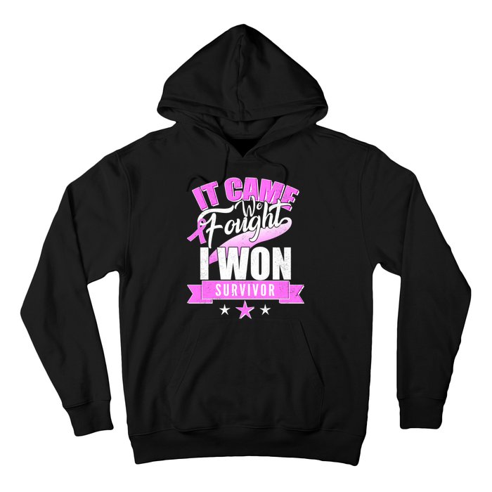 Breast Cancer Survivor It Came We Fought I Won Hoodie