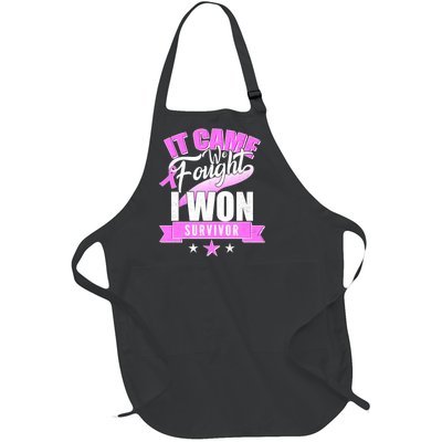 Breast Cancer Survivor It Came We Fought I Won Full-Length Apron With Pockets