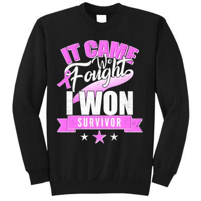 Breast Cancer Survivor It Came We Fought I Won Sweatshirt