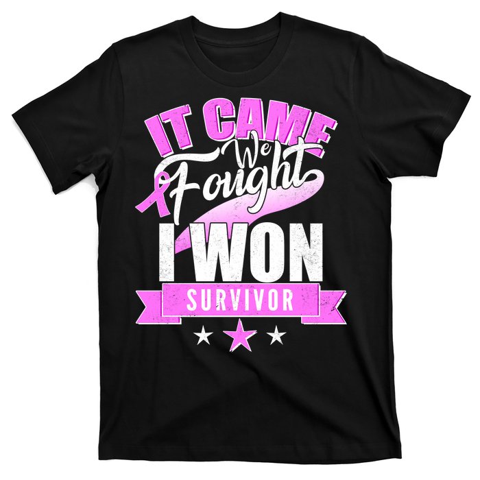 Breast Cancer Survivor It Came We Fought I Won T-Shirt