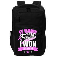 Breast Cancer Survivor It Came We Fought I Won Impact Tech Backpack