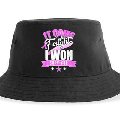 Breast Cancer Survivor It Came We Fought I Won Sustainable Bucket Hat