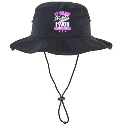 Breast Cancer Survivor It Came We Fought I Won Legacy Cool Fit Booney Bucket Hat