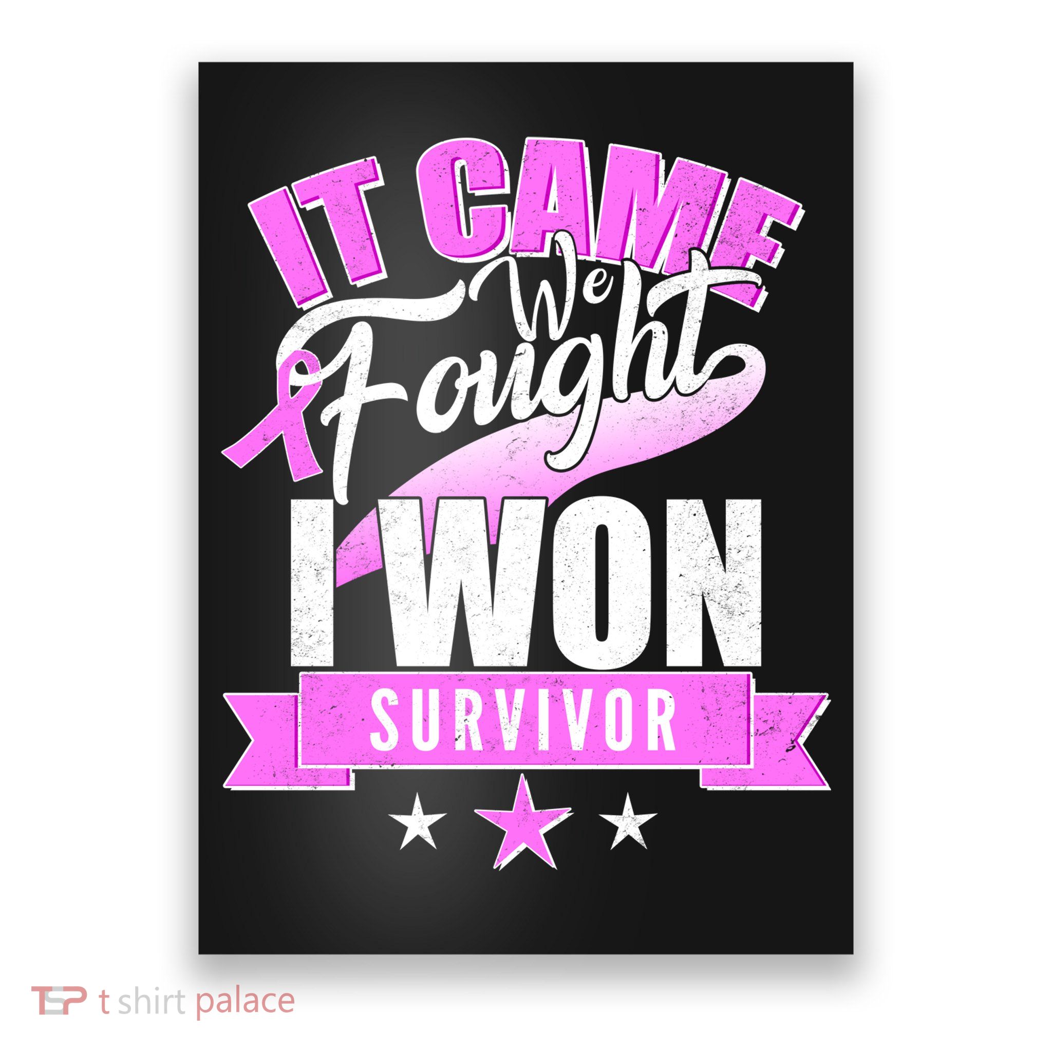 Breast Cancer Survivor It Came We Fought I Won Poster