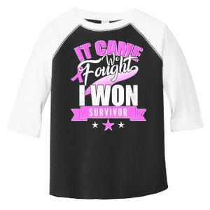 Breast Cancer Survivor It Came We Fought I Won Toddler Fine Jersey T-Shirt