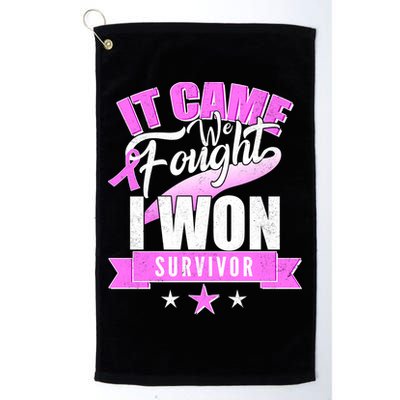 Breast Cancer Survivor It Came We Fought I Won Golf Towel