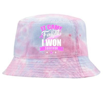 Breast Cancer Survivor It Came We Fought I Won Tie-Dyed Bucket Hat