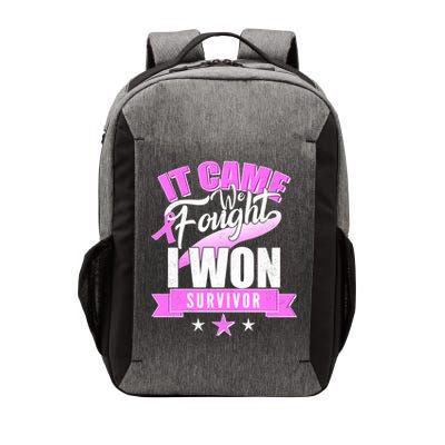 Breast Cancer Survivor It Came We Fought I Won Vector Backpack