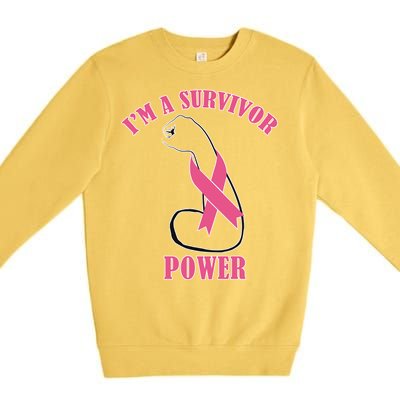 Breast Cancer Survivor Power Premium Crewneck Sweatshirt