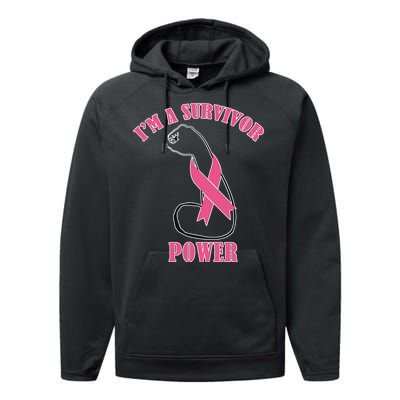 Breast Cancer Survivor Power Performance Fleece Hoodie