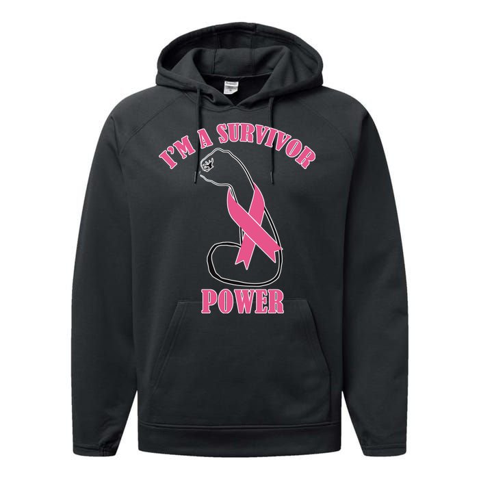 Breast Cancer Survivor Power Performance Fleece Hoodie