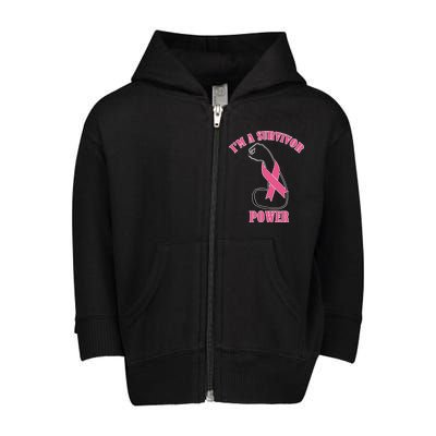 Breast Cancer Survivor Power Toddler Zip Fleece Hoodie