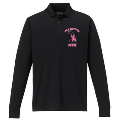 Breast Cancer Survivor Power Performance Long Sleeve Polo