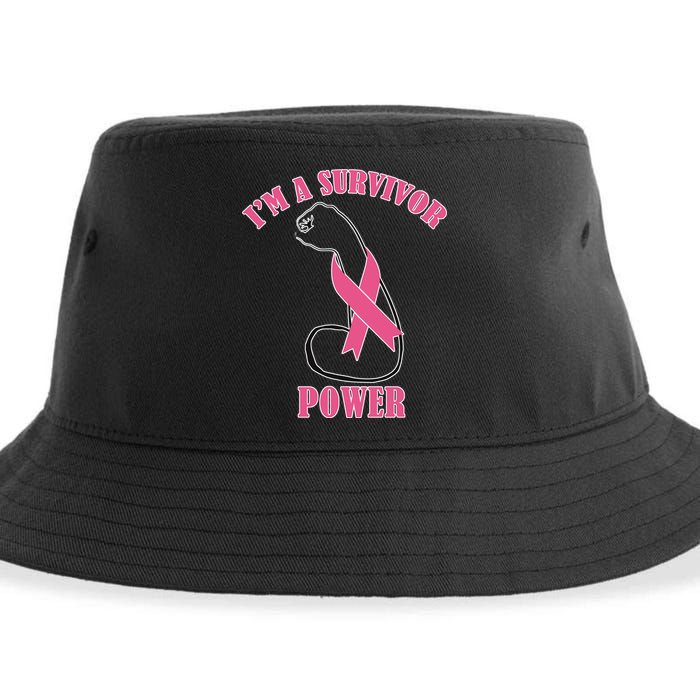 Breast Cancer Survivor Power Sustainable Bucket Hat