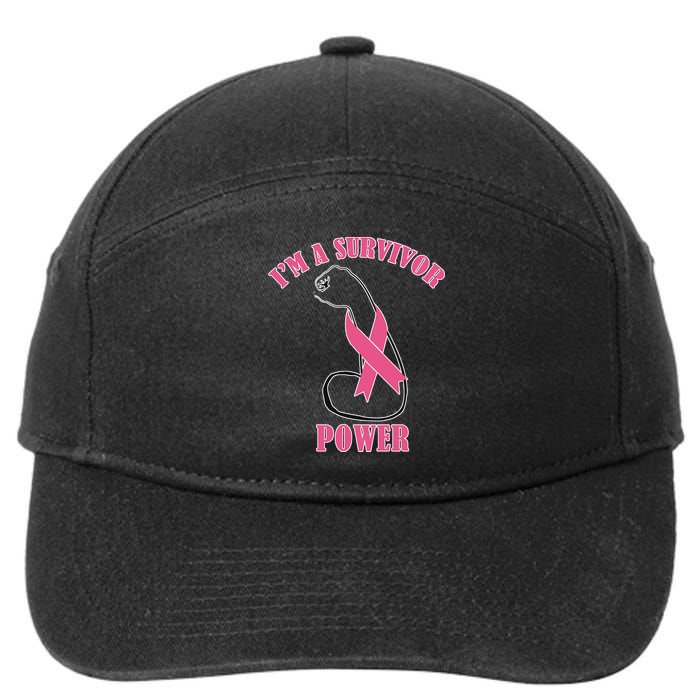 Breast Cancer Survivor Power 7-Panel Snapback Hat