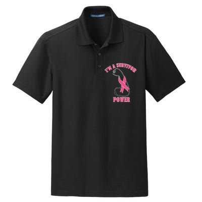 Breast Cancer Survivor Power Dry Zone Grid Polo