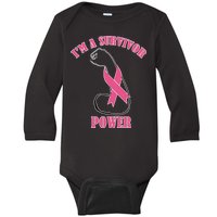 Breast Cancer Survivor Power Baby Long Sleeve Bodysuit