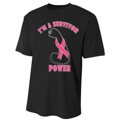 Breast Cancer Survivor Power Performance Sprint T-Shirt