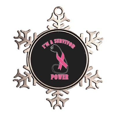 Breast Cancer Survivor Power Metallic Star Ornament