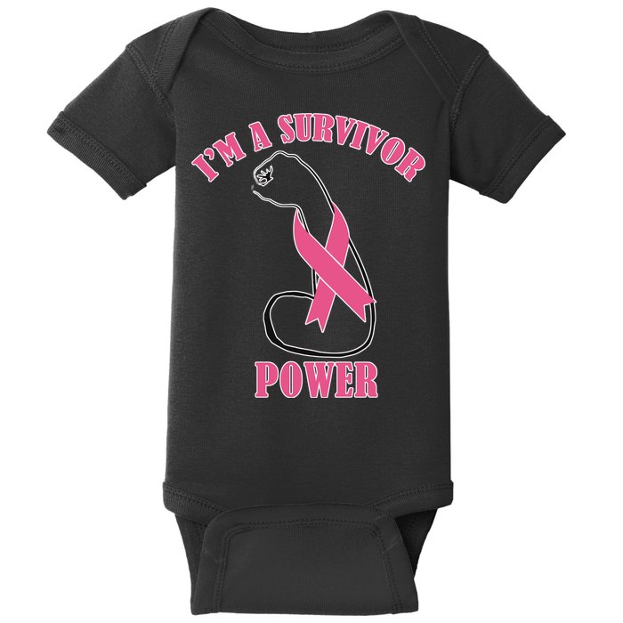 Breast Cancer Survivor Power Baby Bodysuit