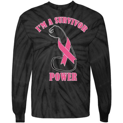 Breast Cancer Survivor Power Tie-Dye Long Sleeve Shirt