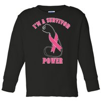 Breast Cancer Survivor Power Toddler Long Sleeve Shirt