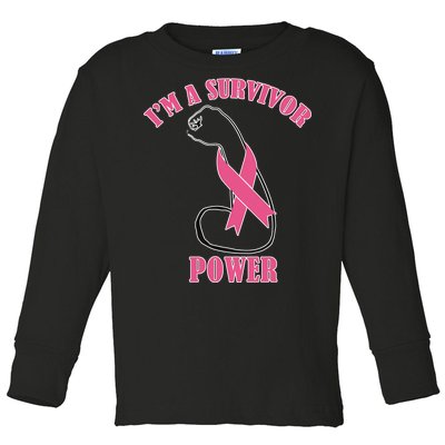 Breast Cancer Survivor Power Toddler Long Sleeve Shirt