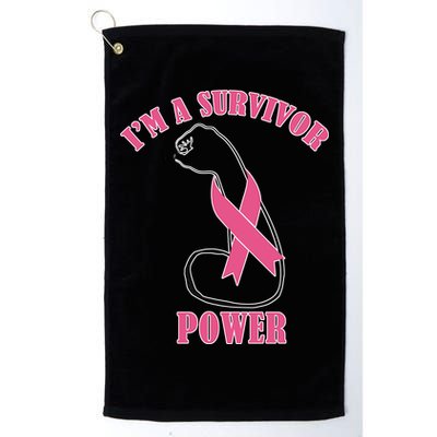 Breast Cancer Survivor Power Platinum Collection Golf Towel