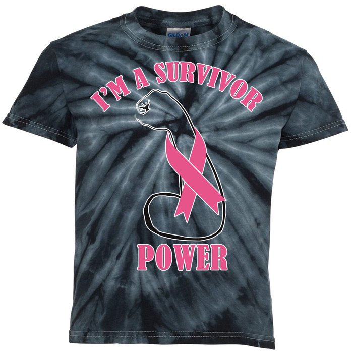 Breast Cancer Survivor Power Kids Tie-Dye T-Shirt