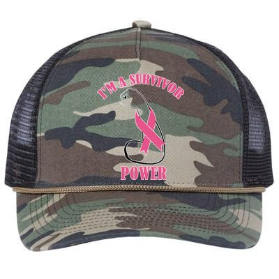 Breast Cancer Survivor Power Retro Rope Trucker Hat Cap