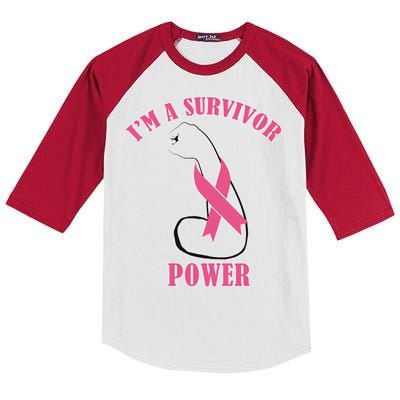 Breast Cancer Survivor Power Kids Colorblock Raglan Jersey