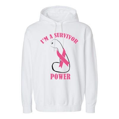 Breast Cancer Survivor Power Garment-Dyed Fleece Hoodie