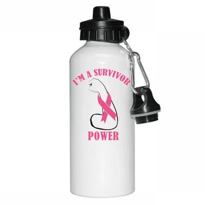 Breast Cancer Survivor Power Aluminum Water Bottle