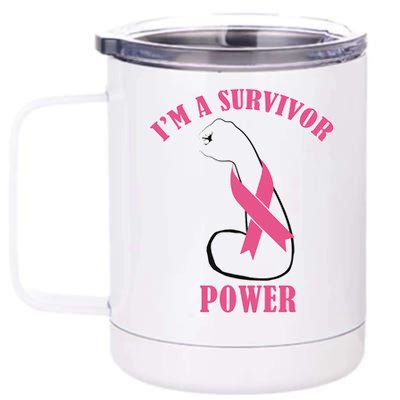 Breast Cancer Survivor Power 12 oz Stainless Steel Tumbler Cup