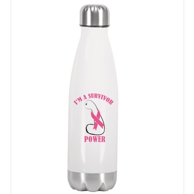 Breast Cancer Survivor Power Stainless Steel Insulated Water Bottle